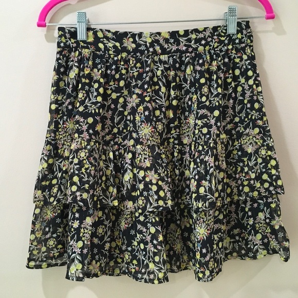 BODEN mini skirt floral tiered ruffle garden floral - Picture 2 of 7